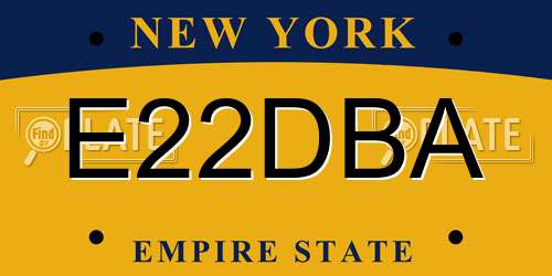 E22DBA New York License Plate