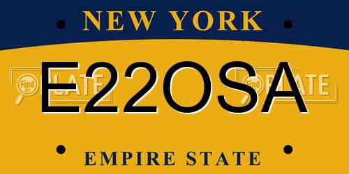 E22OSA New York License Plate