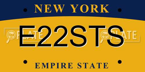 E22STS New York License Plate