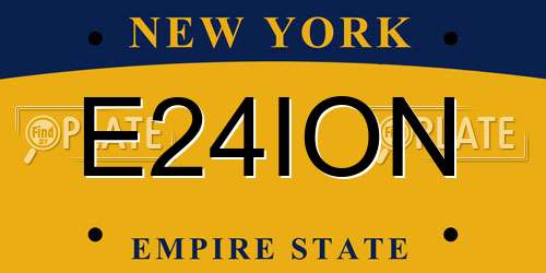 E24ION New York License Plate
