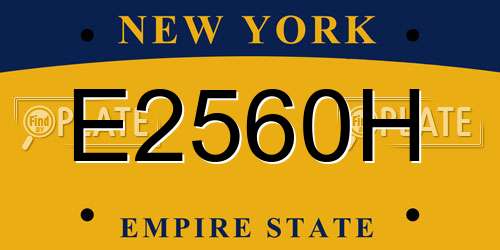 E2560H New York License Plate