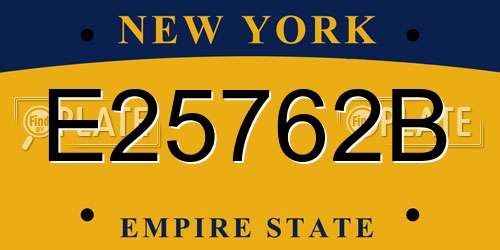 E25762B New York License Plate
