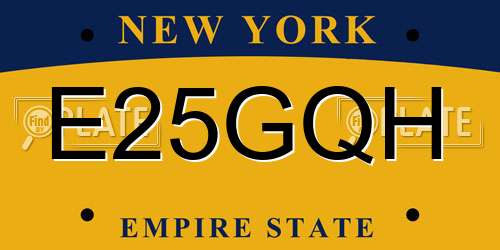 E25GQH New York License Plate