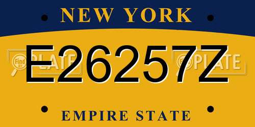 E26257Z New York License Plate