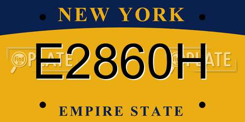 E2860H New York License Plate