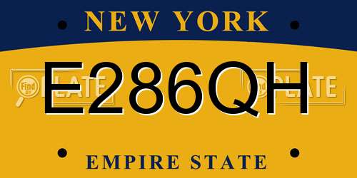 E286QH New York License Plate