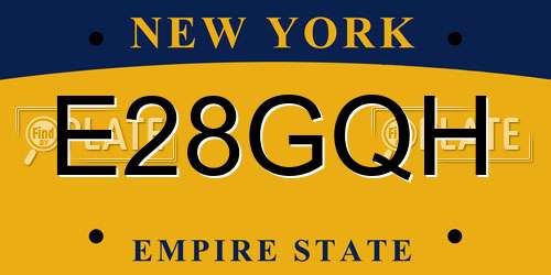 E28GQH New York License Plate