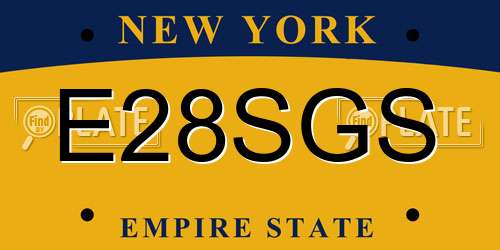 E28SGS New York License Plate
