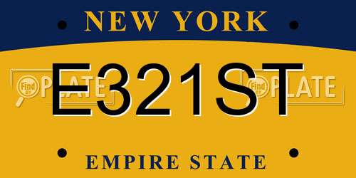 E321ST New York License Plate