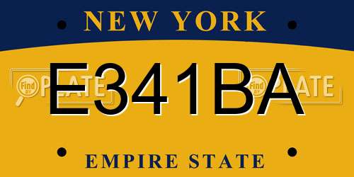 E341BA New York License Plate