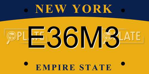 E36M3 New York License Plate
