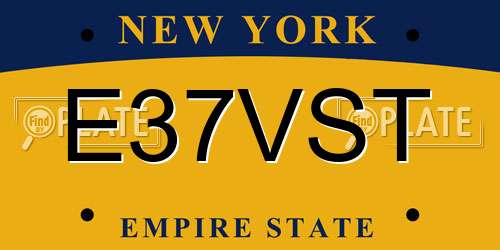 E37VST New York License Plate