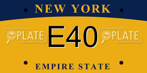 E40 New York License Plate