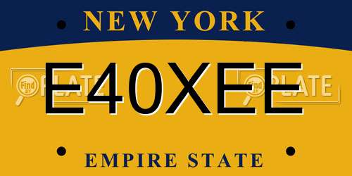 E40XEE New York License Plate