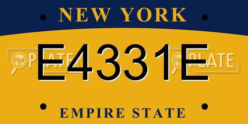 E4331E New York License Plate