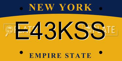 E43KSS New York License Plate