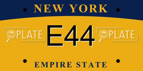 E44 New York License Plate