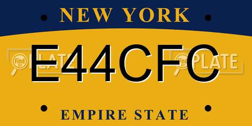 E44CFC New York License Plate
