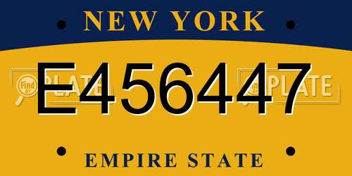 E456447 New York License Plate