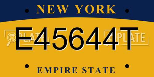 E45644T New York License Plate