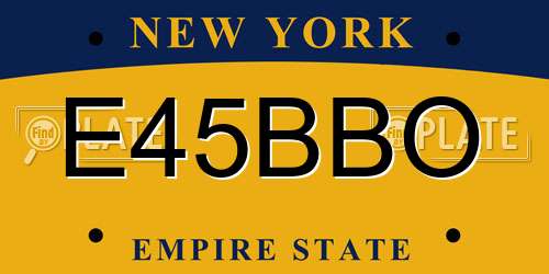 E45BBO New York License Plate