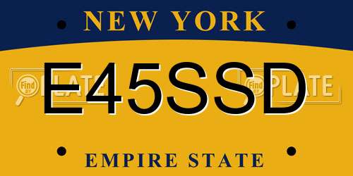 E45SSD New York License Plate