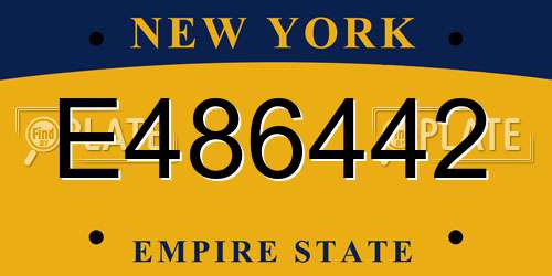 E486442 New York License Plate