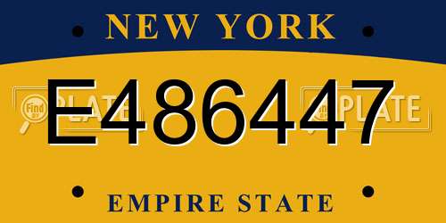 E486447 New York License Plate