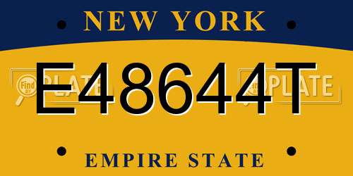 E48644T New York License Plate