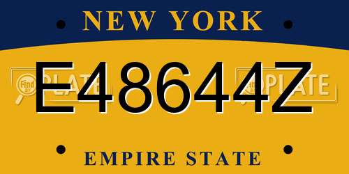 E48644Z New York License Plate