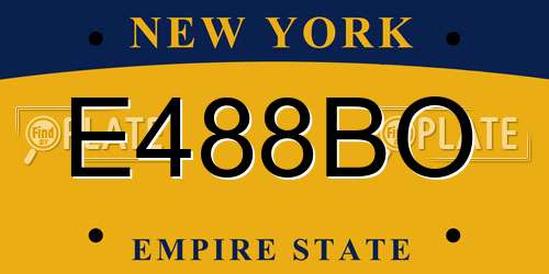 E488BO New York License Plate