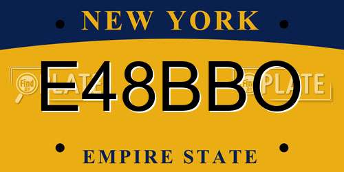 E48BBO New York License Plate