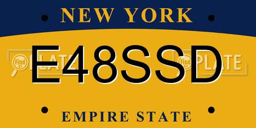 E48SSD New York License Plate