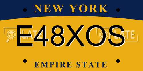 E48XOS New York License Plate