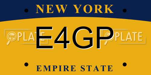 E4GP New York License Plate