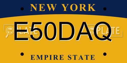 E50DAQ New York License Plate
