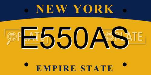 E550AS New York License Plate