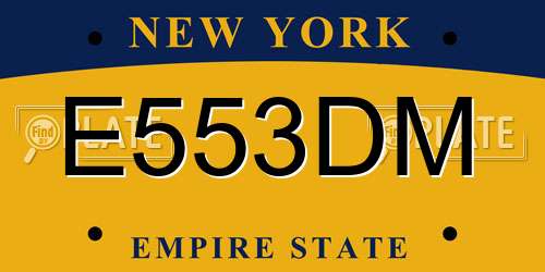 E553DM New York License Plate