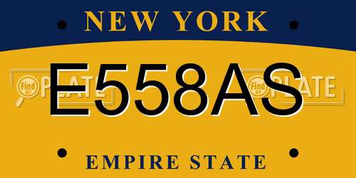 E558AS New York License Plate