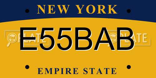 E55BAB New York License Plate