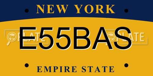 E55BAS New York License Plate