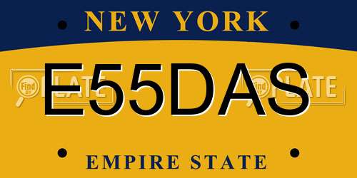 E55DAS New York License Plate