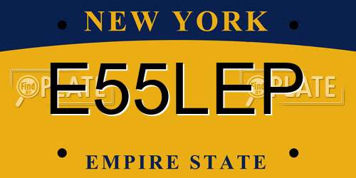 E55LEP New York License Plate