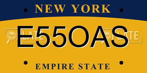 E55OAS New York License Plate