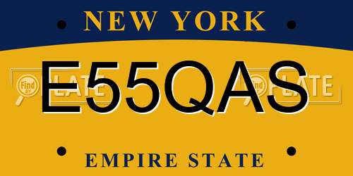 E55QAS New York License Plate