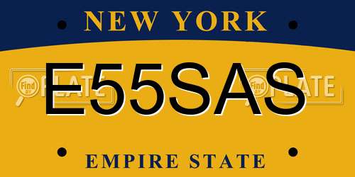 E55SAS New York License Plate
