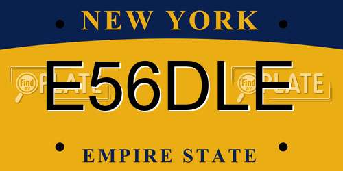 E56DLE New York License Plate