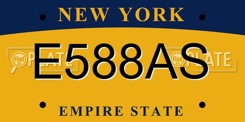 E588AS New York License Plate