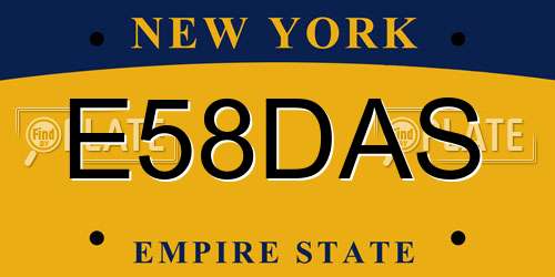 E58DAS New York License Plate