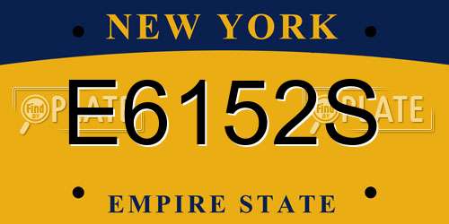 E6152S New York License Plate
